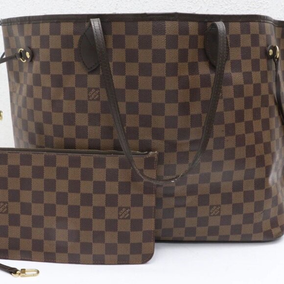 Louis Vuitton Neverfull GM Damier Ebene Canvas Tote Bag w/ Pochette - Picture 2 of 16